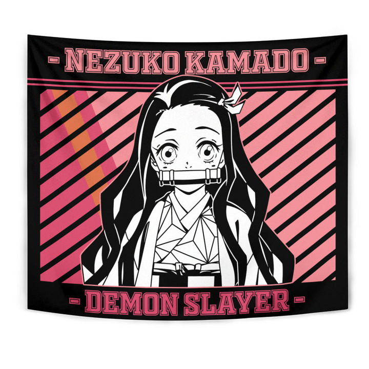 Nezuko Kamado Tapestry Custom Demon Slayer Anime Bedroom Living Room Home Decoration-wexanime.com