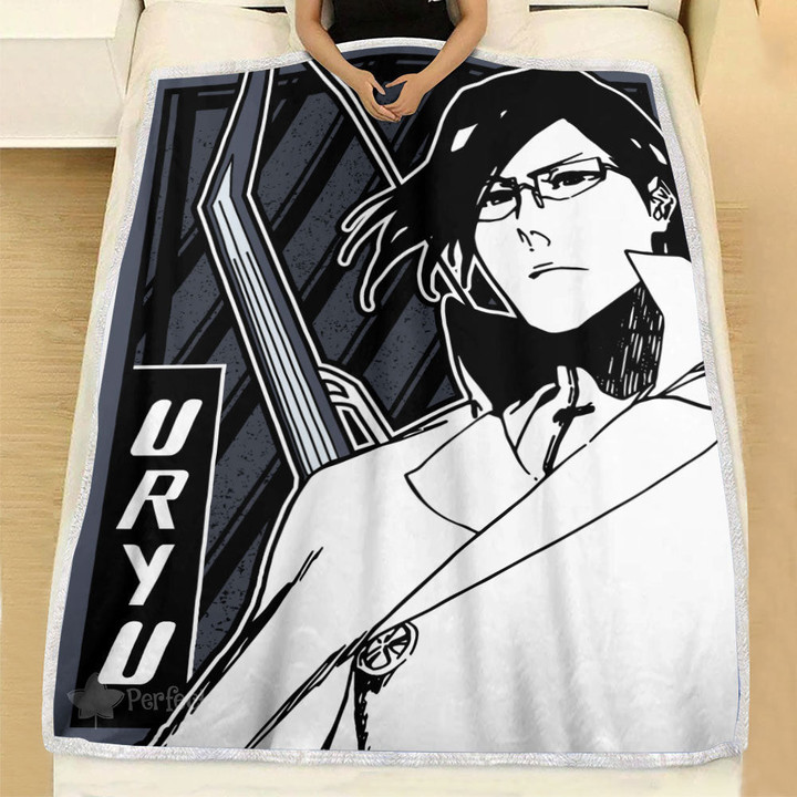 Uryu Ishida Blanket Fleece Custom Bleach Anime-wexanime.com