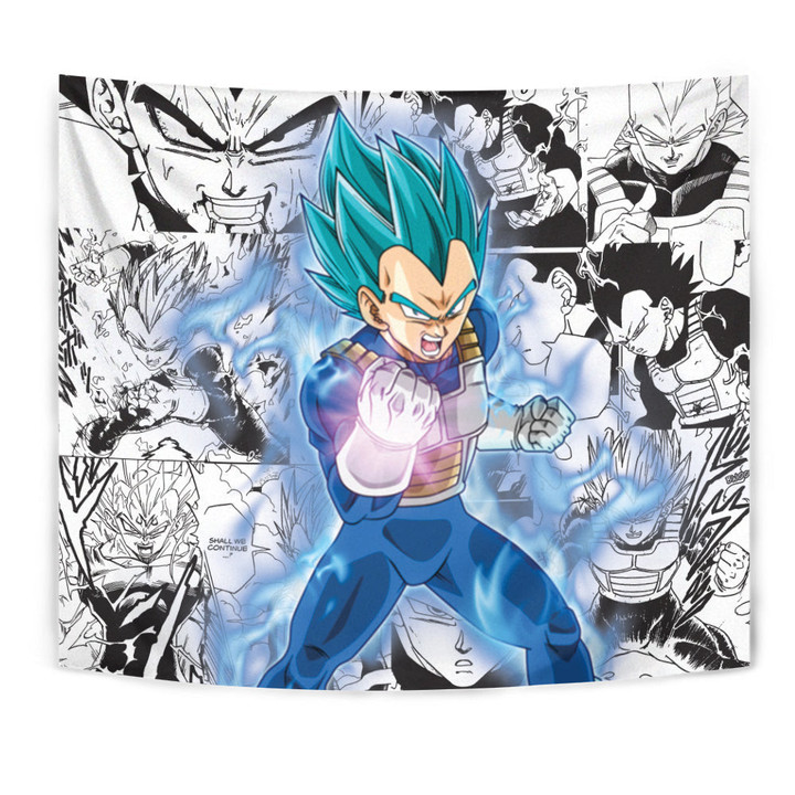 Vegeta Blue Tapestry Custom Dragon Ball Anime Manga Room Decor-wexanime.com