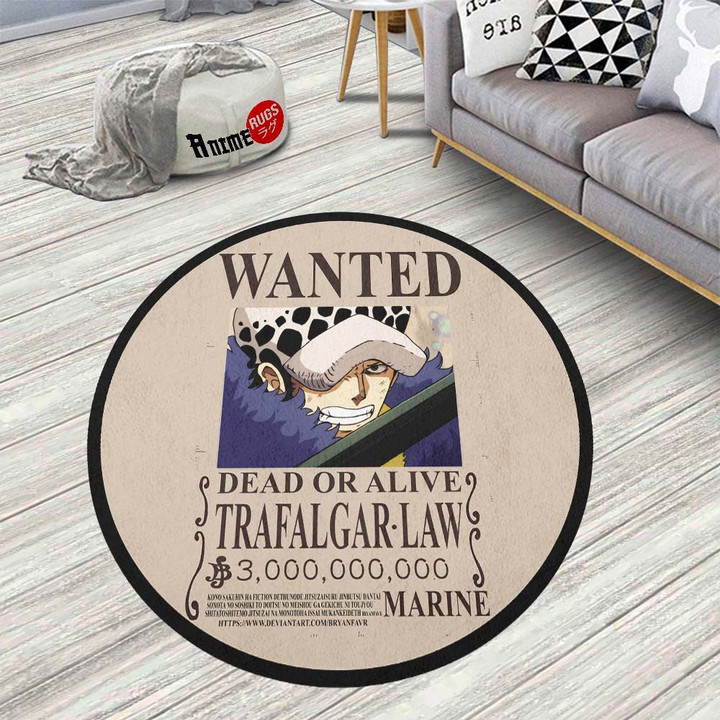 Trafalgar Law Round Rug Custom One Piece Anime Circle Carpet-wexanime.com