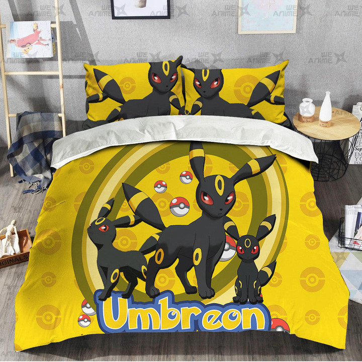 Umbreon Pattern Style Bedding Set Custom Pokemon Anime Bedding-wexanime.com