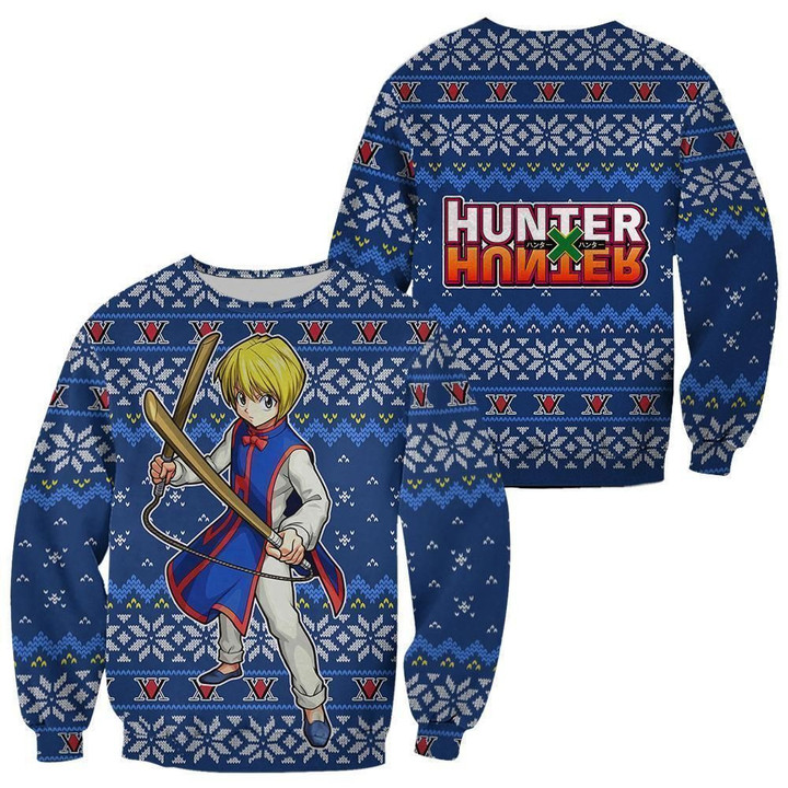 Kurapika Ugly Christmas Sweater Hunter X Hunter Anime Xmas Gift Custom Clothes - 1 - wexanime