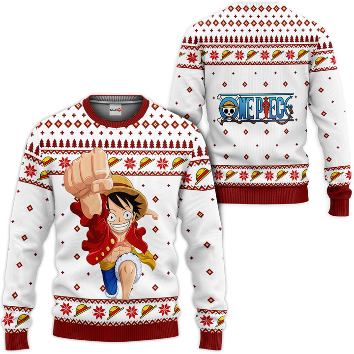 One Piece Luffy Custom Anime Ugly Christmas Sweater VA1808 Wexanime