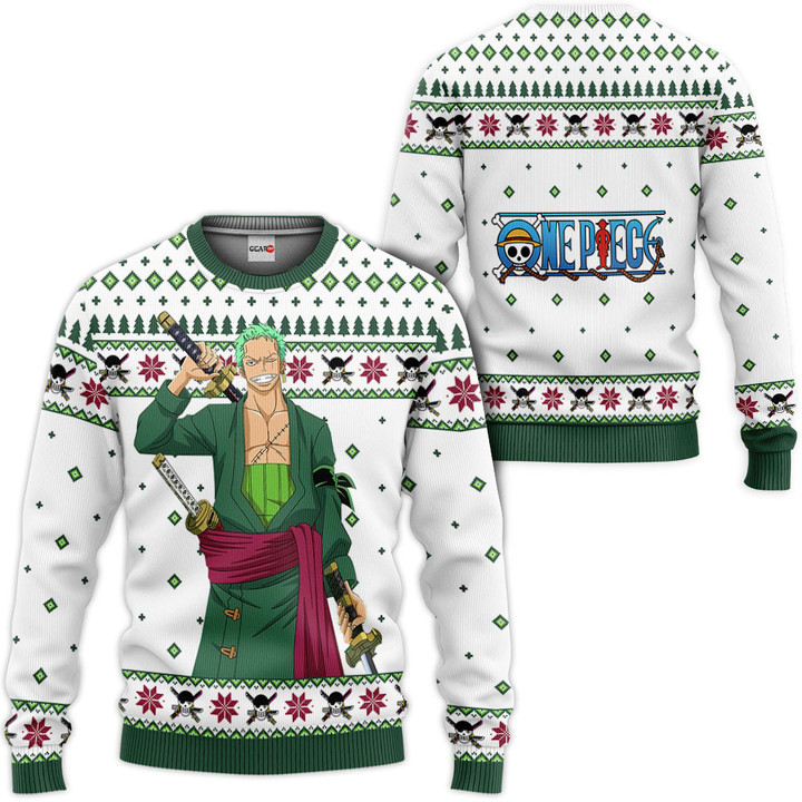 One Piece Roronoa Zoro Custom Anime Ugly Christmas Sweater VA1808 Wexanime