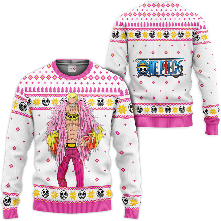 One Piece Donquixote Doflamingo Custom Anime Ugly Christmas Sweater VA1808 Wexanime