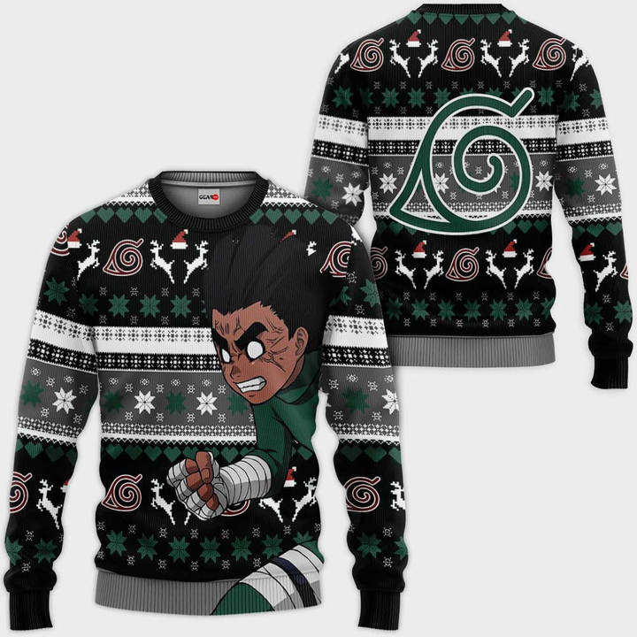 Rock Lee Ugly Christmas Sweater Custom Anime Xmas Merch Wexanime