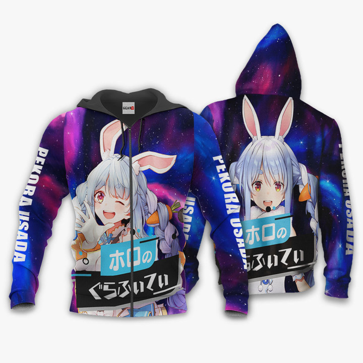 Pekora Usada Hoodie Holo Graffiti Custom Anime Galaxy Style