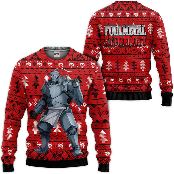 Fullmetal Alchemist Alphonse Elric Ugly Christmas Sweater Custom For Anime Fans Wexanime