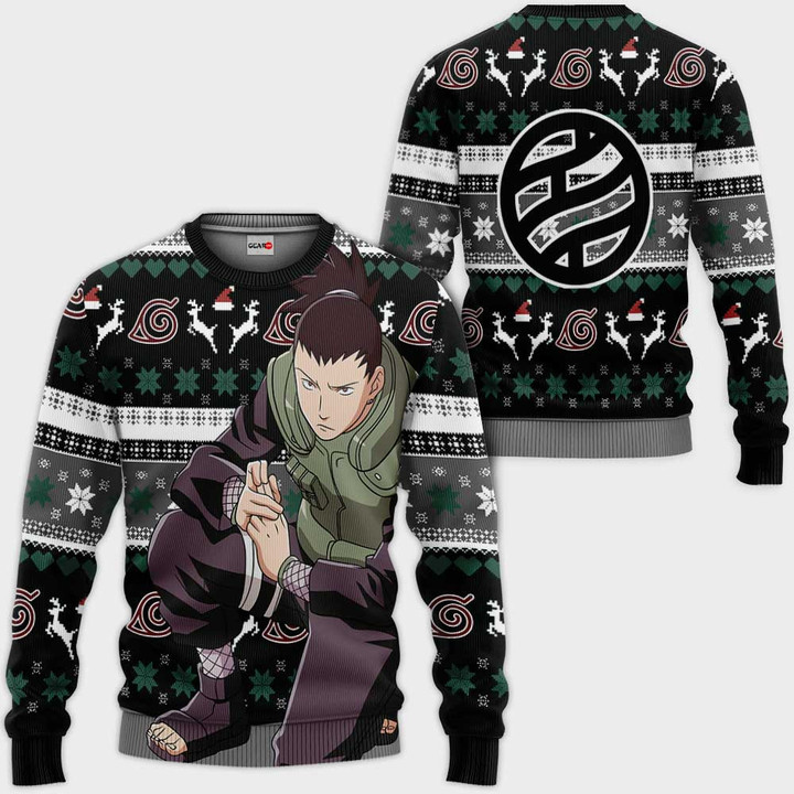 Shikamaru Nara Ugly Christmas Sweater Custom Anime Xmas Merch Wexanime