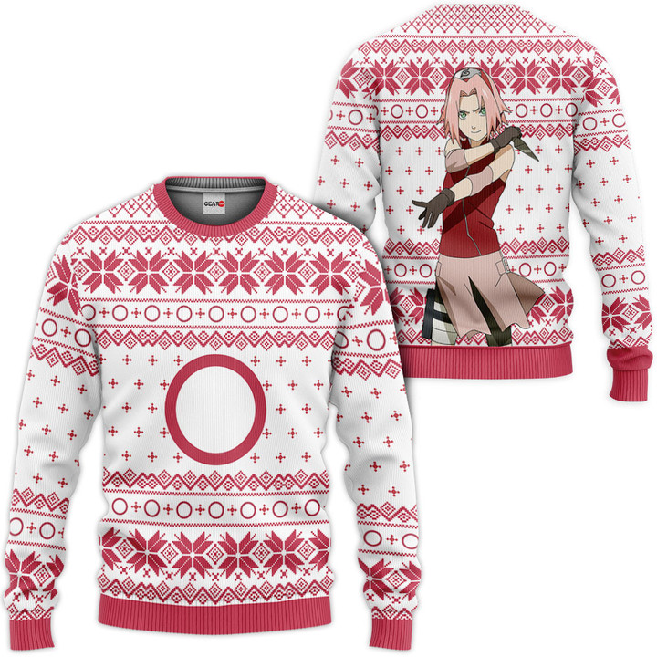 Sakura Haruno Ugly Christmas Sweater Custom For Anime Fans VA0822 Wexanime
