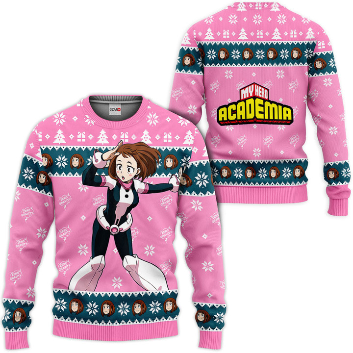 My Hero Academia Ochako Uraraka Custom Anime Ugly Christmas Sweater Wexanime