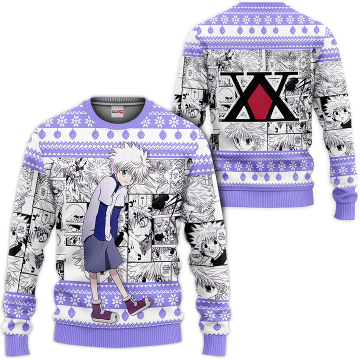 HxH Killua Zoldyck Custom Anime Ugly Christmas Sweater Wexanime