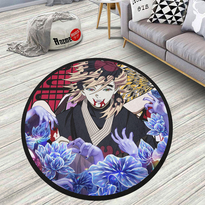 Demon Slayer Douma Round Rug Custom Anime Circle Carpet