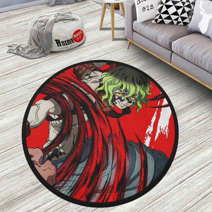 Demon Slayer Gyutaro Round Rug Custom Anime Circle Carpet