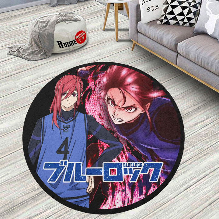 Blue Lock Hyoma Chigiri 4 Round Rug Custom Anime Circle Carpet