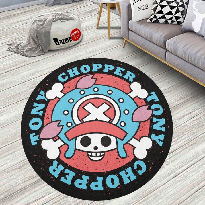 One Piece Character Symbol Tony Tony Chopper Round Rug Custom Anime Circle Carpet
