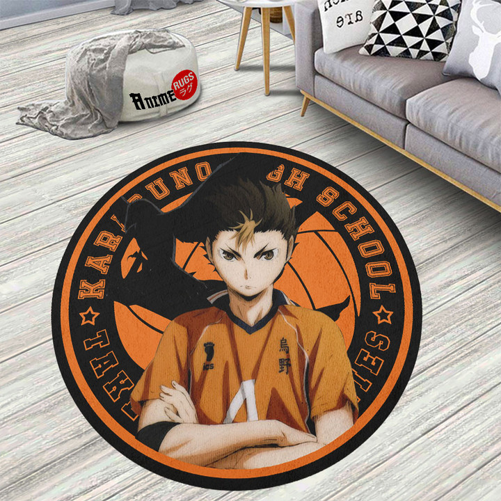 Haikyuu Yu Nishinoya Round Rug Custom Anime Circle Carpet