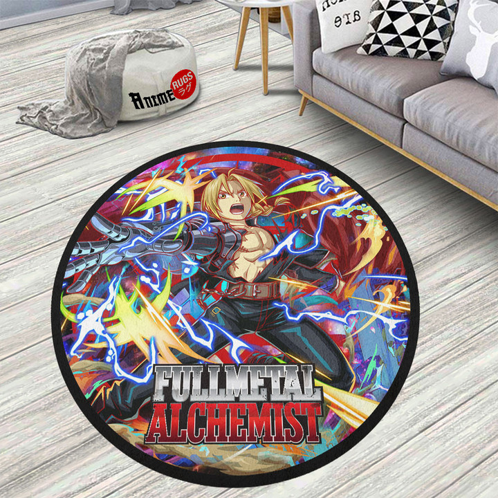Fullmetal Alchemist Edward Elric Round Rug Custom Anime Circle Carpet