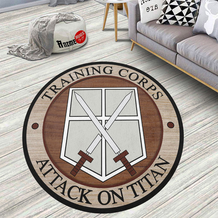 Attack On Titan Armed Forces Training Corps Round Rug Anime Room Mats