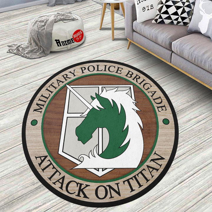 Attack On Titan Armed Forces Military Police Brigade Round Rug Custom Anime Circle Carpet