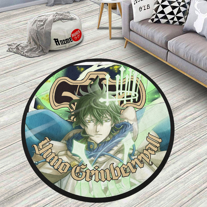 Black Clover Yuno Grinberryall Round Rug Custom Anime Circle Carpet