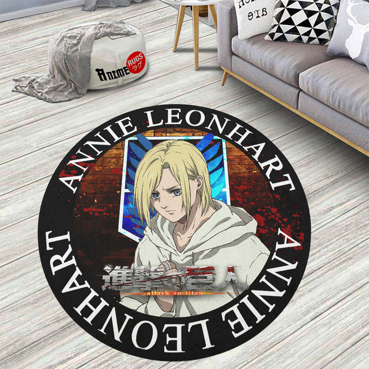 Attack On Titan Characters Annie Leonhart Round Rug Custom Anime Circle Carpet