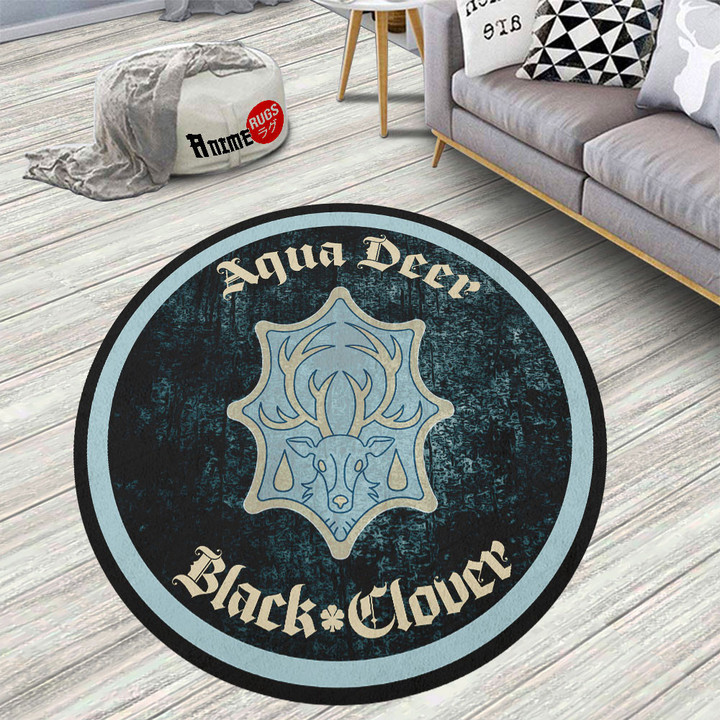 Black Clover Squads Aqua Deer Round Rug Custom Anime Circle Carpet