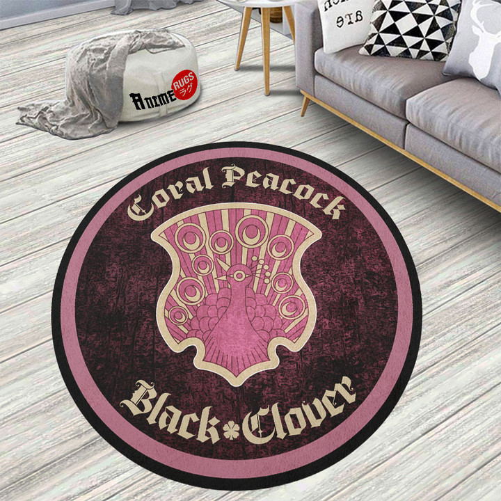 Black Clover Squads Coral Peacock Round Rug Anime Room Mats