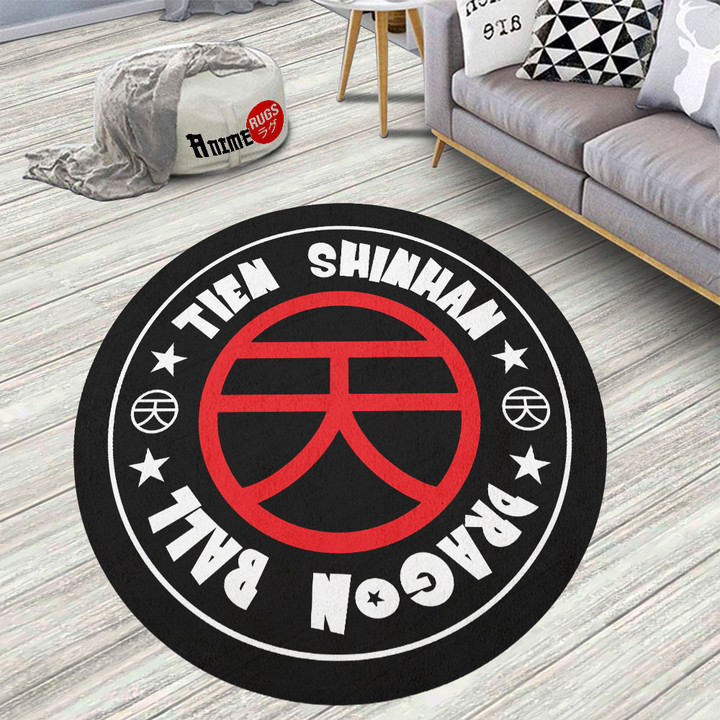 Dragon Ball Symbols Tien Shinhan Ten Round Rug Custom Anime Circle Carpet