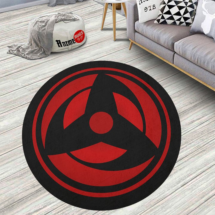 NRT Dojutsu Kakashi Mangekyo Sharingan Round Rug Custom Anime Circle Carpet