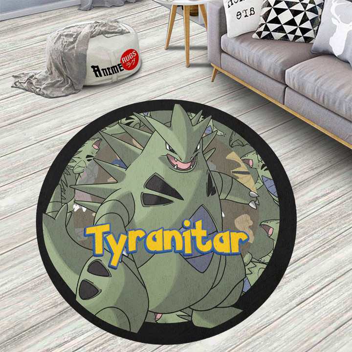 Pokemon Tyranitar Round Rug Custom Anime Circle Carpet