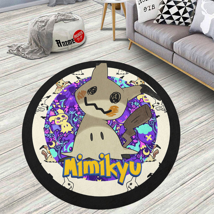 Pokemon Mimikyu Round Rug Custom Anime Circle Carpet