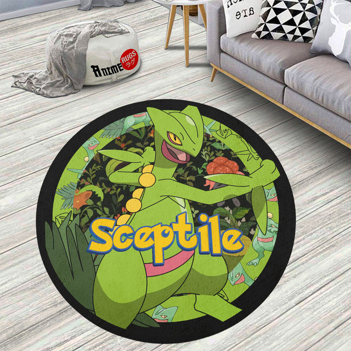 Pokemon Sceptile Round Rug Custom Anime Circle Carpet