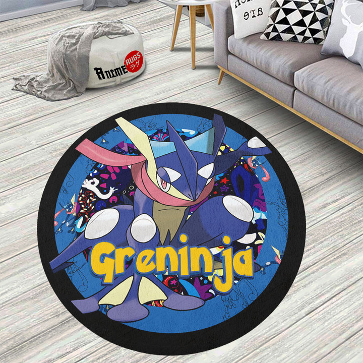 Pokemon Greninja Round Rug Custom Anime Circle Carpet