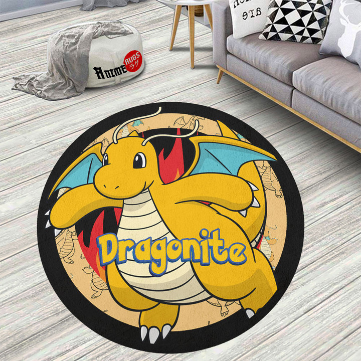 Pokemon Dragonite Round Rug Custom Anime Circle Carpet