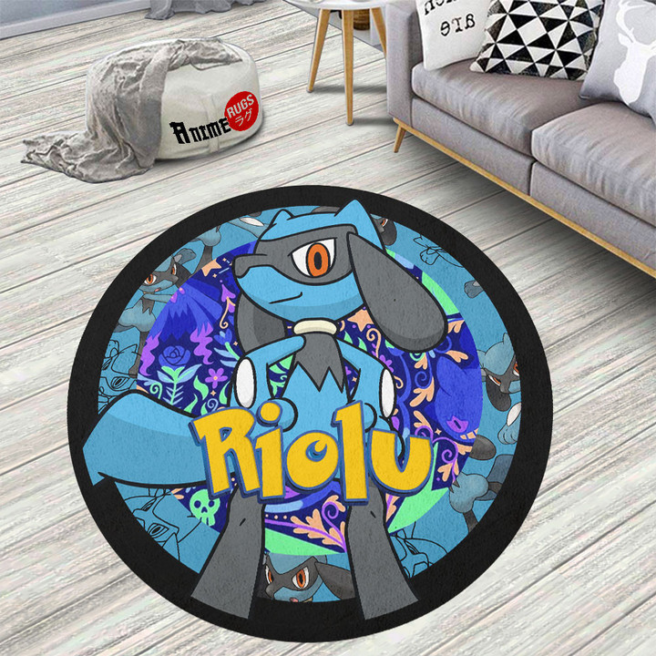 Pokemon Riolu Round Rug Custom Anime Circle Carpet