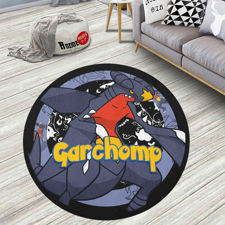 Pokemon Garchomp Round Rug Custom Anime Circle Carpet
