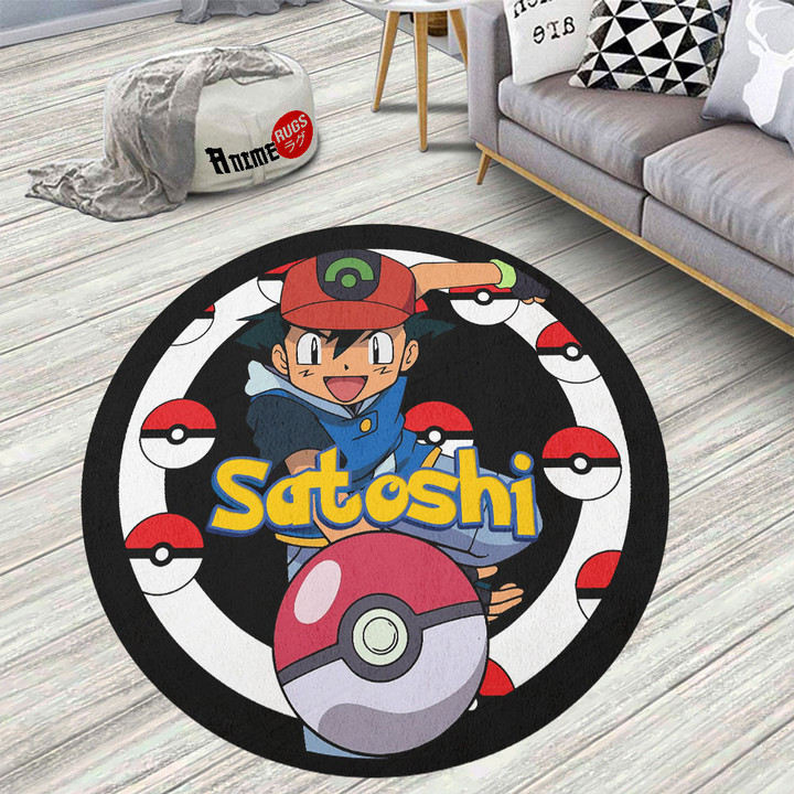Pokemon Satoshi Round Rug Custom Anime Circle Carpet