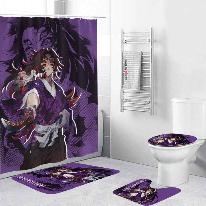 Anime Kokushibo Combo Bathroom Mats Set & Shower Curtain