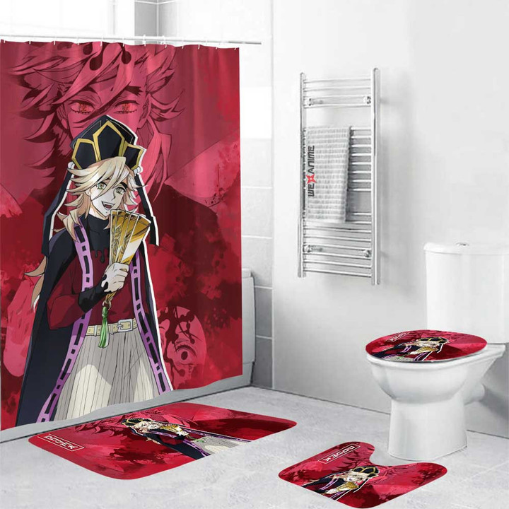 Demon Slayer Anime Douma Combo Bathroom Mats Set & Shower Curtain