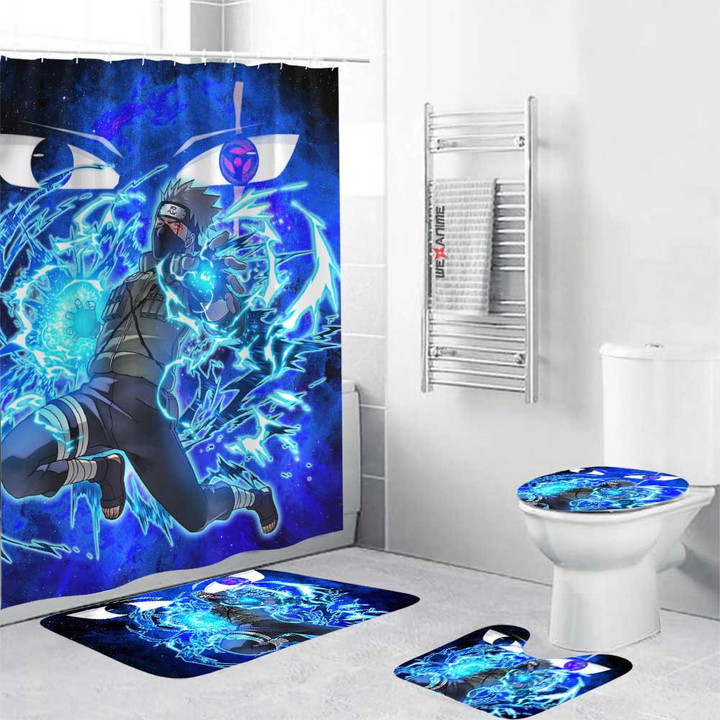 Kakashi Hatake Combo Bathroom Mats Set & Shower Curtain