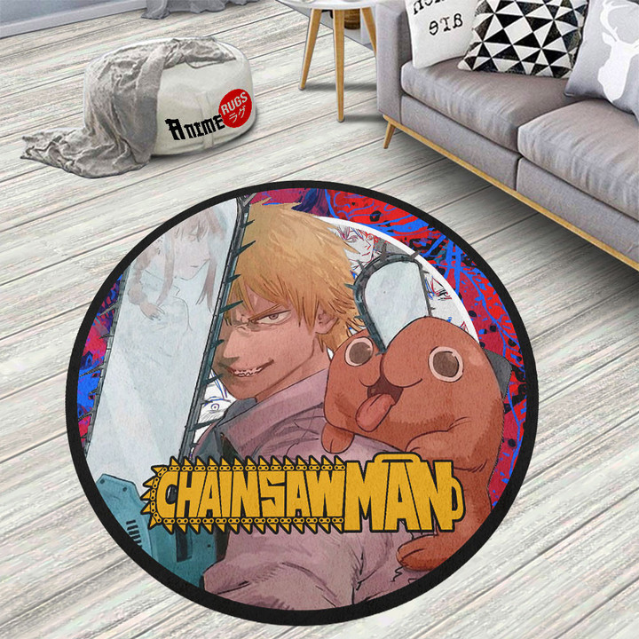 Chainsaw Man Denji Round Rug Anime Room Mats