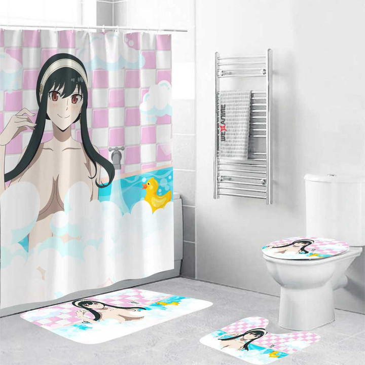 Yor Forger Anime Girls In Bathtub Combo Bathroom Set