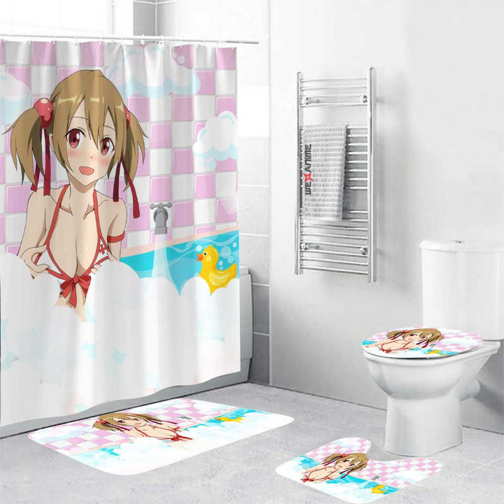 Silica Keiko Ayano Anime Girls In Bathtub Combo Bathroom Set