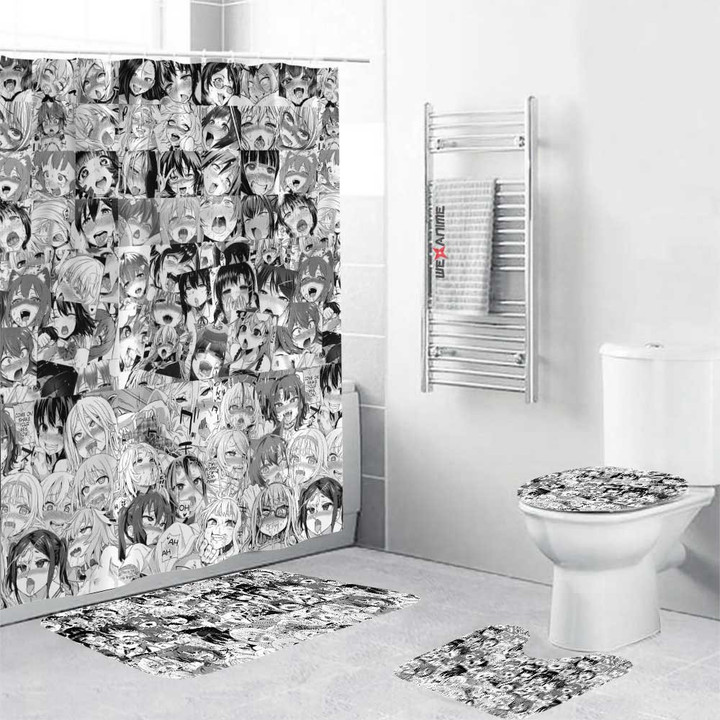 Ahegao Girls Combo Bathroom Set Anime Decor Idea