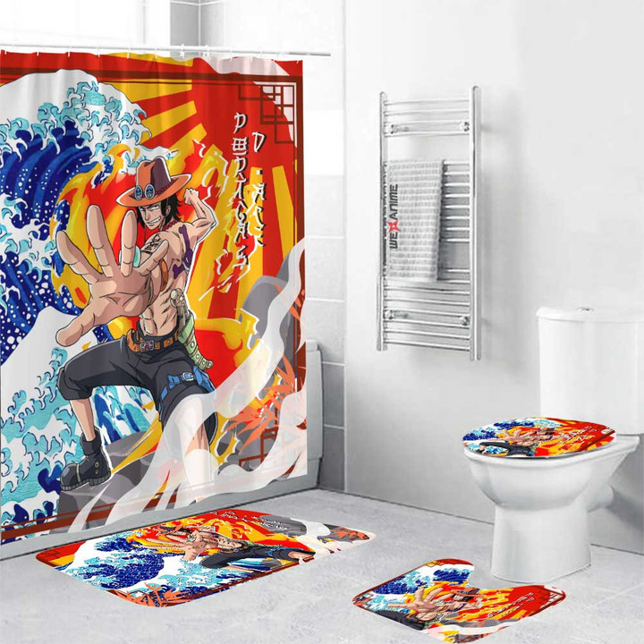 One Piece Portgas D. Ace Combo Bathroom Set