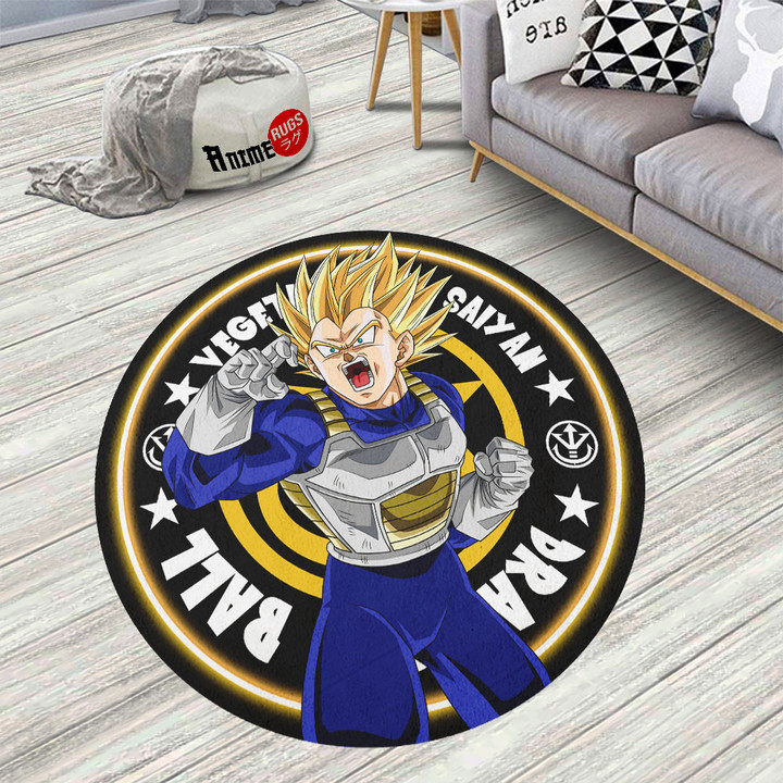 Dragon Ball Vegeta Super Saiyan Round Rug Custom Circle Carpet