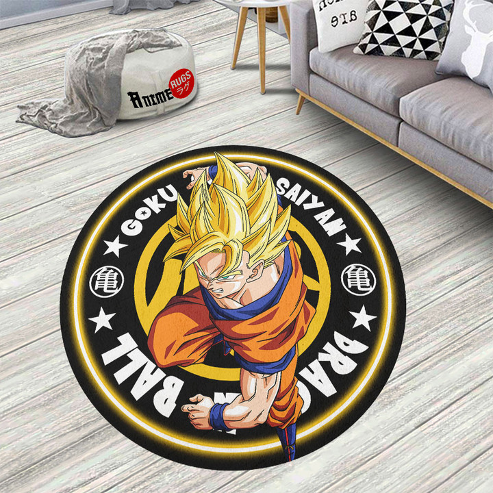 Dragon Ball Goku Super Saiyan Round Rug Custom Circle Carpet