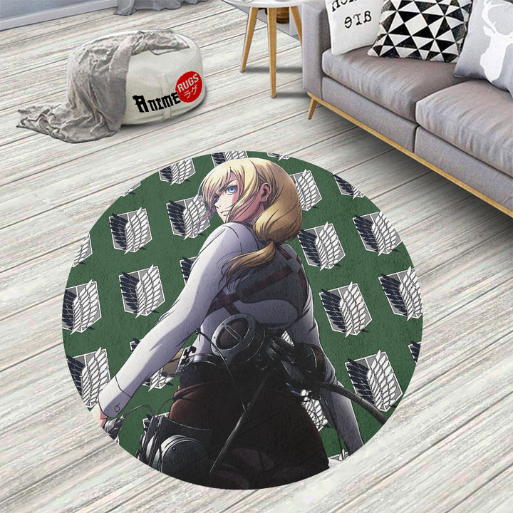 Attack On Titan Characters Krista Lenz Round Rug Custom Circle Carpet
