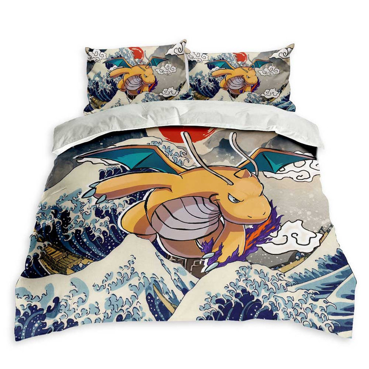 Kanagawa Great Wave Dragonite Bedding Set